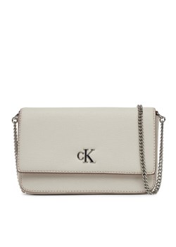Torebka Calvin Klein Jeans Minimal Monogram Ew Flap Ph/Cb19 LV04K1027G Beżowy ze sklepu eobuwie.pl w kategorii Kopertówki - zdjęcie 181311438