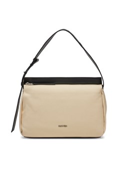 Torebka Calvin Klein Jeans Gracie Shoulder Bag_Canvas K60K611455 Beżowy ze sklepu eobuwie.pl w kategorii Listonoszki - zdjęcie 181313906