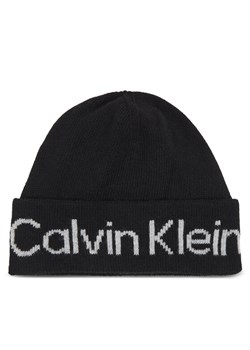 Czapka Calvin Klein Logo Reverso Tonal Beanie K60K611151 Czarny ze sklepu eobuwie.pl w kategorii Czapki zimowe damskie - zdjęcie 181314346