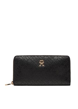 Duży Portfel Damski Tommy Hilfiger Th Distinct Lrg Za Mono AW0AW17258 Czarny ze sklepu eobuwie.pl w kategorii Portfele damskie - zdjęcie 181315197