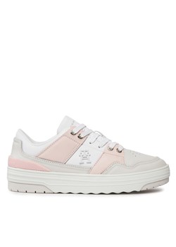 Sneakersy Tommy Hilfiger Th Basket Sneaker Lo FW0FW07756 Szary ze sklepu eobuwie.pl w kategorii Trampki damskie - zdjęcie 181315207