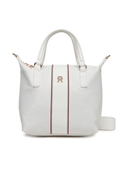 Torebka Tommy Hilfiger Poppy Small Tote Corp AW0AW17204 Écru ze sklepu eobuwie.pl w kategorii Torby Shopper bag - zdjęcie 181315239
