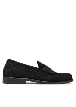 Mokasyny Tommy Hilfiger Classic Hilfiger Suede Loafer FM0FM05363 Granatowy ze sklepu eobuwie.pl w kategorii Mokasyny męskie - zdjęcie 181316669