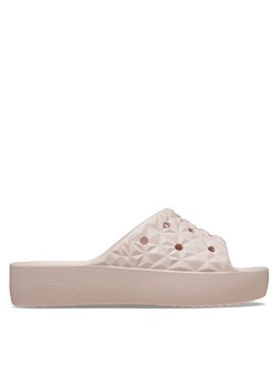 Klapki Crocs Classic Platform Geometric Slide W 209564 Różowy ze sklepu eobuwie.pl w kategorii Klapki damskie - zdjęcie 181316825