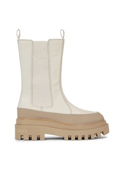 Sztyblety Calvin Klein Jeans Flatform Chelsea Boot Lth Wn YW0YW01111 Écru ze sklepu eobuwie.pl w kategorii Botki - zdjęcie 181317367