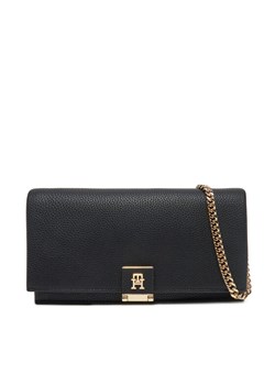 Torebka Tommy Hilfiger Th Her Flap W/Chain AW0AW17403 Czarny ze sklepu eobuwie.pl w kategorii Kopertówki - zdjęcie 181317386