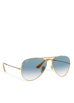 Okulary przeciwsłoneczne Ray-Ban Aviator Large Metal 0RB3025 001/3F Złoty ze sklepu eobuwie.pl w kategorii Okulary przeciwsłoneczne męskie - zdjęcie 181318795
