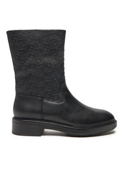 Botki Calvin Klein Flat Ankle Boot Mono Mix HW0HW02195 Czarny ze sklepu eobuwie.pl w kategorii Botki - zdjęcie 181319665