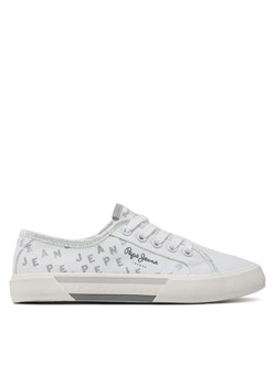 Tenisówki Pepe Jeans Brady Shine G PGS30562 Biały ze sklepu eobuwie.pl w kategorii Trampki dziecięce - zdjęcie 181319908