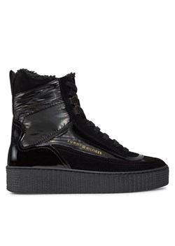 Botki Tommy Hilfiger Patent Laceup City Snow Boot FW0FW07841 Czarny ze sklepu eobuwie.pl w kategorii Botki - zdjęcie 181321238