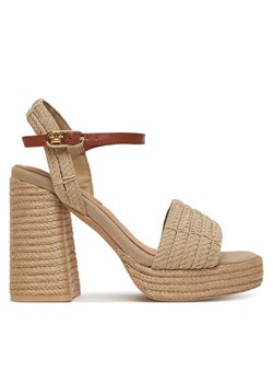 Espadryle Tommy Hilfiger Rope Heel Platform Sandal FW0FW08425 Beżowy ze sklepu eobuwie.pl w kategorii Espadryle damskie - zdjęcie 181323277