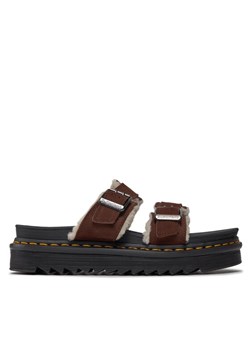 Klapki Dr. Martens 27771201 Brązowy ze sklepu eobuwie.pl w kategorii Klapki damskie - zdjęcie 181324026