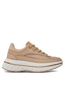 Sneakersy Guess Kyra FLPKYR PAF12 Beżowy ze sklepu eobuwie.pl w kategorii Buty sportowe damskie - zdjęcie 181324375
