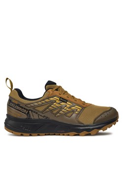 Sneakersy Salomon Wander Gore-Tex L47436600 Khaki ze sklepu eobuwie.pl w kategorii Buty trekkingowe męskie - zdjęcie 181324966