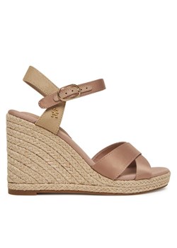 Espadryle Tommy Hilfiger Satin High Wedge Espadrille FW0FW08602 Różowy ze sklepu eobuwie.pl w kategorii Espadryle damskie - zdjęcie 181325658