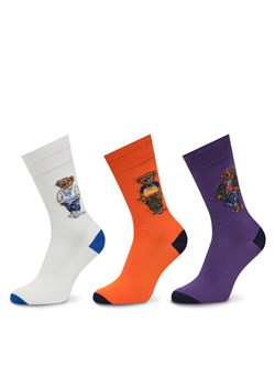 Zestaw 3 par wysokich skarpet męskich Polo Ralph Lauren 449973050001 Kolorowy ze sklepu eobuwie.pl w kategorii Skarpetki męskie - zdjęcie 181326546