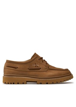 Półbuty Calvin Klein Jeans Hybrid Boat Shoe Slipon Lh Btw YM0YM00937 Brązowy ze sklepu eobuwie.pl w kategorii Mokasyny męskie - zdjęcie 181327237