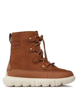 Śniegowce Sorel Youth Sorel Explorer™ Lace Wp NY4897-242 Brązowy ze sklepu eobuwie.pl w kategorii Buty zimowe dziecięce - zdjęcie 181327519