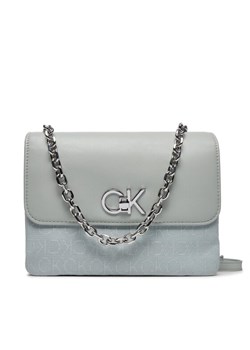 Torebka Calvin Klein Re-Lock K60K611877 Szary ze sklepu eobuwie.pl w kategorii Listonoszki - zdjęcie 181327719