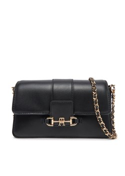 Torebka Tommy Hilfiger Heritage Leather Crossover AW0AW17212 Czarny ze sklepu eobuwie.pl w kategorii Kopertówki - zdjęcie 181328609
