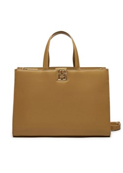 Torebka Tommy Hilfiger Reset Satchel AW0AW16296 Brązowy ze sklepu eobuwie.pl w kategorii Torebki damskie - zdjęcie 181331125