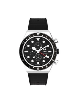 Zegarek Timex Q Timex Three Time Zone Chronograph TW2V70000 Czarny ze sklepu eobuwie.pl w kategorii Zegarki - zdjęcie 181332527