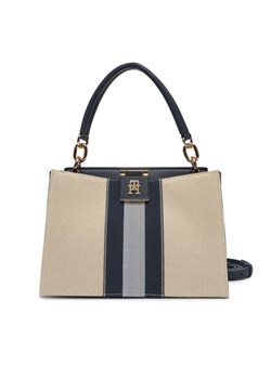 Torebka Tommy Hilfiger Th Her Mini Tote Canvas Stripe AW0AW17435 Granatowy ze sklepu eobuwie.pl w kategorii Torebki damskie - zdjęcie 181332689