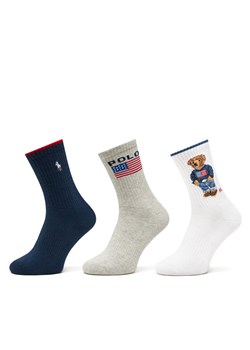 Zestaw 3 par wysokich skarpet damskich Polo Ralph Lauren 455968680001 Kolorowy ze sklepu eobuwie.pl w kategorii Skarpetki damskie - zdjęcie 181332735