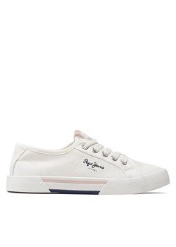 Tenisówki Pepe Jeans Brady Girl Basic PGS30543 Biały ze sklepu eobuwie.pl w kategorii Trampki dziecięce - zdjęcie 181333929