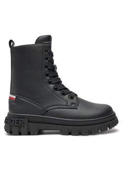 Trapery Tommy Hilfiger Lace-Up Bootie T3A5-33600-1351 M Czarny ze sklepu eobuwie.pl w kategorii Buty zimowe dziecięce - zdjęcie 181334766