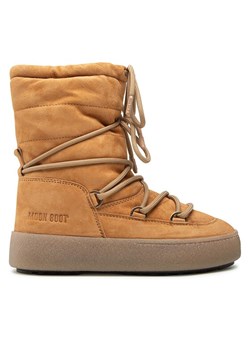 Śniegowce Moon Boot Ltrack Suede 24500100001 Brązowy ze sklepu eobuwie.pl w kategorii Śniegowce damskie - zdjęcie 181334908