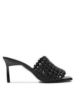 Klapki Calvin Klein Heel Mule Sandal 70 Latt HW0HW02144 Czarny ze sklepu eobuwie.pl w kategorii Klapki damskie - zdjęcie 181334957