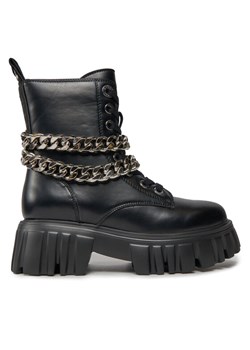 Botki Buffalo Lion Lace Up T-Chain 1622367 Czarny ze sklepu eobuwie.pl w kategorii Botki - zdjęcie 181335395