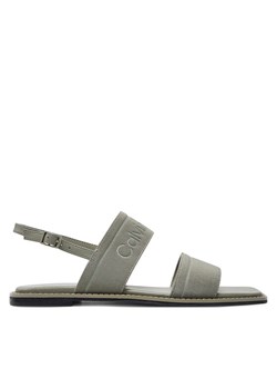 Sandały Calvin Klein Flat Sandal He HW0HW01990 Szary ze sklepu eobuwie.pl w kategorii Sandały damskie - zdjęcie 181336795