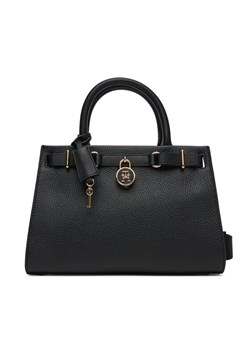 Torebka Tommy Hilfiger American Icon Mini Tote Leather AW0AW17188 Czarny ze sklepu eobuwie.pl w kategorii Kuferki - zdjęcie 181338198