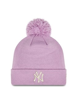 Czapka New Era Wmns Metallic Pom Nyy 60364280 Różowy ze sklepu eobuwie.pl w kategorii Czapki zimowe damskie - zdjęcie 181338239
