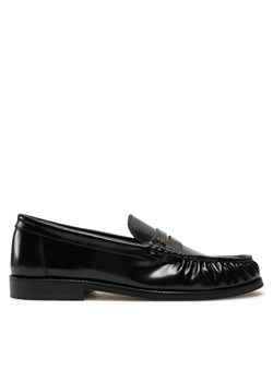 Mokasyny Tommy Hilfiger Loafer Abrasivato Leather FW0FW08617 Czarny ze sklepu eobuwie.pl w kategorii Mokasyny damskie - zdjęcie 181338775