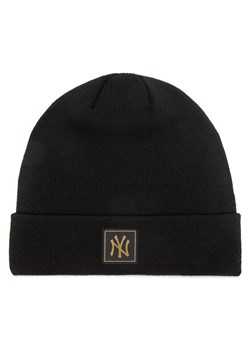 Czapka New Era New York Yankees Metallic Badge Black Cuff Knit Beanie 60424815 Czarny ze sklepu eobuwie.pl w kategorii Czapki zimowe męskie - zdjęcie 181806005
