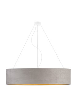 Elegancka lampa wisząca do salonu PORTO VELUR fi - 100 cm - kolor szary ze złotym wnętrzem ze sklepu Lysne w kategorii Lampy wiszące - zdjęcie 181814938