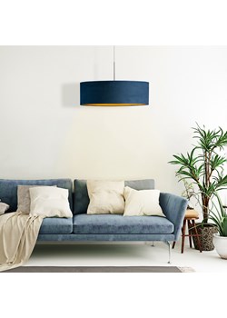 Lampa welurowa SINTRA VELUR fi - 60 cm kolor granatowy ze złotym wnętrzem ze sklepu Lysne w kategorii Lampy wiszące - zdjęcie 181815587