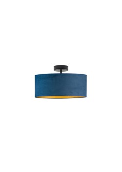 Granatowa lampa sufitowa do salonu WENECJA VELUR fi - 30 cm kolor granatowy ze złotym wnętrzem ze sklepu Lysne w kategorii Lampy sufitowe - zdjęcie 181815638
