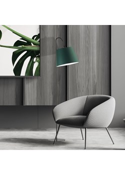 Lampa podłogowa z kloszem z tkaniny w kolorze butelkowej zieleni TALLIN ze sklepu Lysne w kategorii Lampy podłogowe - zdjęcie 181815817