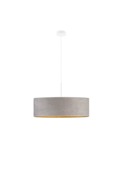 Lampa wisząca welurowa szara SINTRA VELUR fi - 60 cm kolor szary ze złotym wnętrzem ze sklepu Lysne w kategorii Lampy wiszące - zdjęcie 181816268