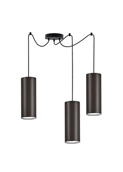 Czarna 3-płomienna lampa wisząca z brązowymi abażurami VIZELA T3 ze sklepu Lysne w kategorii Lampy wiszące - zdjęcie 181817079