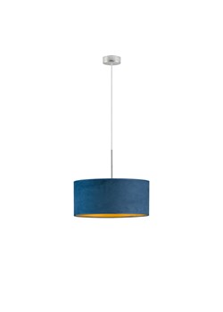 Nowoczesna lampa do salonu SINTRA VELUR fi - 40 cm - kolor granatowy ze złotym wnętrzem ze sklepu Lysne w kategorii Lampy wiszące - zdjęcie 181817275