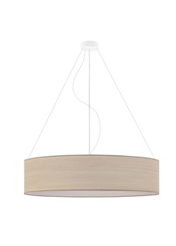 Żyrandol do salonu z fornirowym abażurem PORTO ECO fi - 80 cm - kolor dąb bielony ze sklepu Lysne w kategorii Lampy wiszące - zdjęcie 181817709