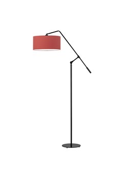 Designerska lampa podłogowa z czerwonym abażurem i czarnym stelażem LIBERIA ze sklepu Lysne w kategorii Lampy podłogowe - zdjęcie 181819356
