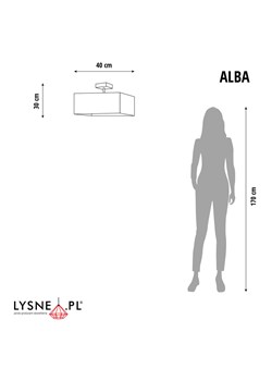 Biały plafon sufitowy do sypialni ALBA z kwadratowym abażurem 40x40 cm - kolor biały ze sklepu Lysne w kategorii Lampy sufitowe - zdjęcie 181819465
