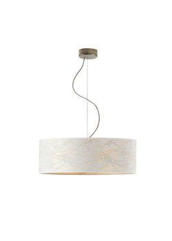 Nowoczesny regulowany żyrandol z tkaninowym abażurem HAJFA MARMUR fi - 60 cm - kolor biały ze sklepu Lysne w kategorii Lampy wiszące - zdjęcie 181820348