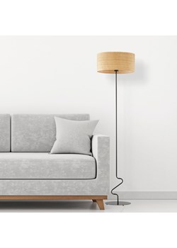 Czarna lampa podłogowa z rattanowym kloszem JERSEY BOHO ze sklepu Lysne w kategorii Lampy podłogowe - zdjęcie 181821156